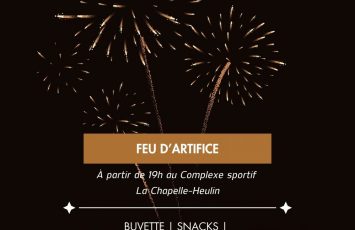 Affiche Fête Nationale 14 Juillet, feu d’artifice illustrated bleu marine – 1