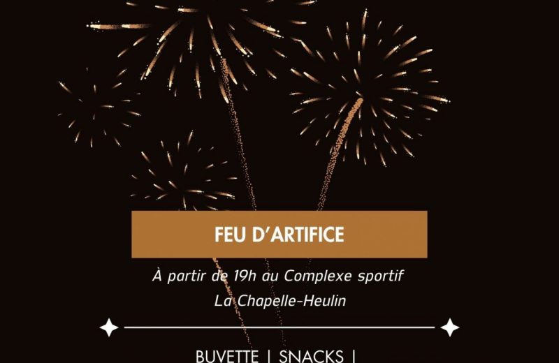 Affiche Fête Nationale 14 Juillet, feu d’artifice illustrated bleu marine – 1