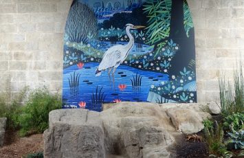 Le Jardin du Héron, peinture murale d’Alain Thomas